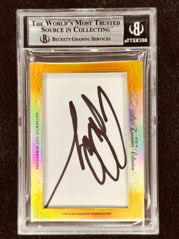 Phil Mickelson & John Daly 2014 Leaf Masterpiece Cut Signature certified signed golf card 1/1 JSA - AutographsForSale.com