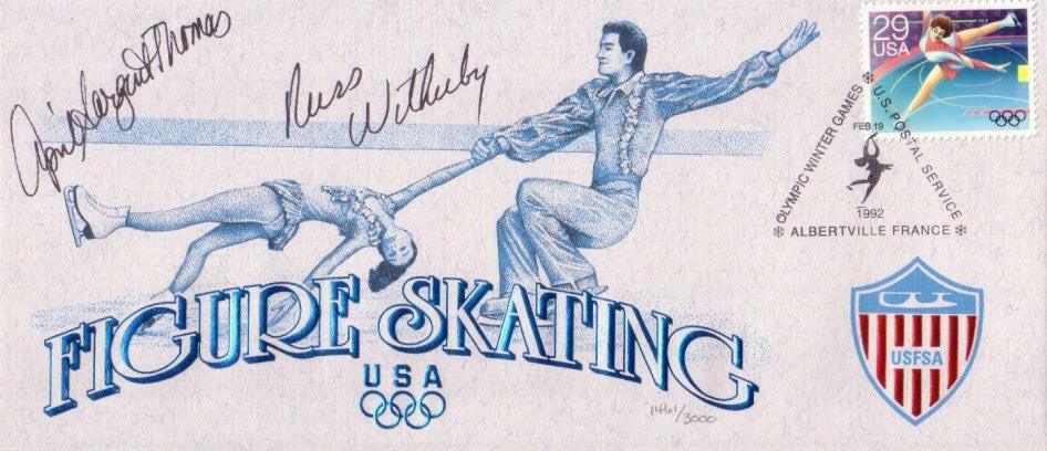 April Sargent Thomas & Russ Witherby signed 1992 Olympic ice skating cachet - AutographsForSale.com