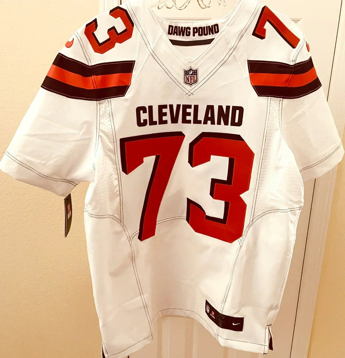 Joe Thomas Cleveland Browns 2017 LAST SEASON Nike Elite white game model jersey NEW - AutographsForSale.com