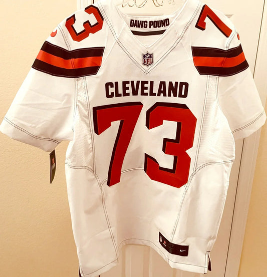 Joe Thomas Cleveland Browns 2017 LAST SEASON Nike Elite white game model jersey NEW - AutographsForSale.com