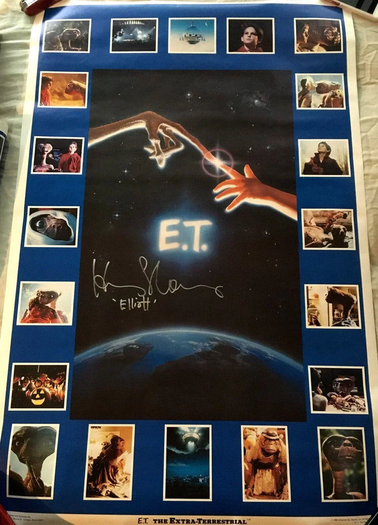 Henry Thomas signed E.T. 23x35 montage movie poster w/ Elliott JSA - AutographsForSale.com