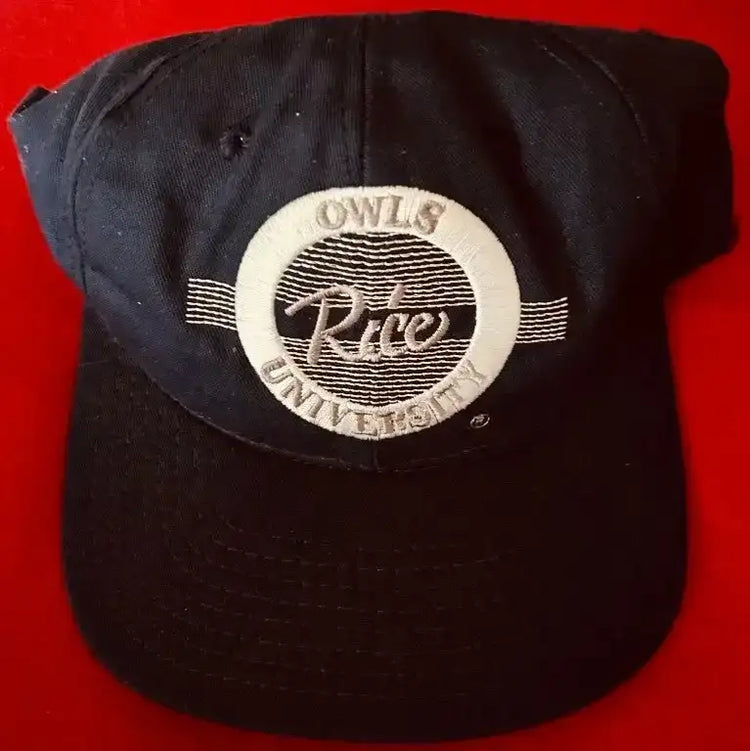 Rice Owls navy blue embroidered vintage SNAPBACK cap or hat - AutographsForSale.com