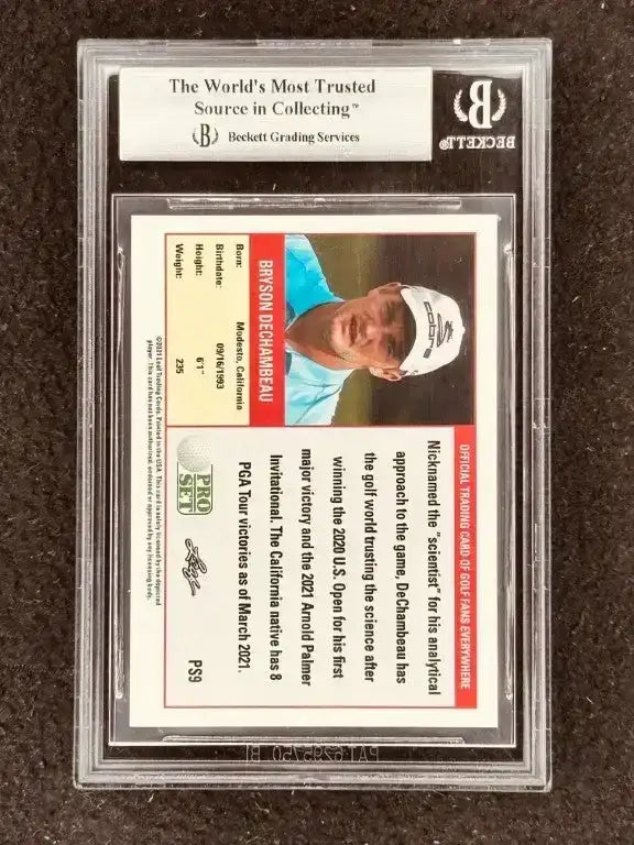 Bryson DeChambeau 2021 Leaf Pro Set Scientist Short Print RC BGS 8.5 - AutographsForSale.com