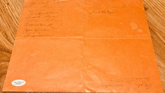 1942 Philadelphia Athletics team autographed 9x11 roster Connie Mack Al Simmons JSA - AutographsForSale.com