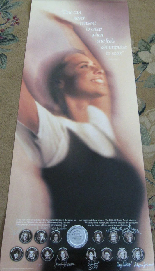 Jenny Thompson Tisha Venturini Wendy Ward signed 1994 1995 Honda NCAA Awards poster - AutographsForSale.com
