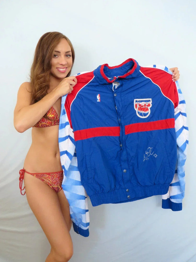Kevin Edwards signed Nets game worn warm-up jacket & pants - AutographsForSale.com