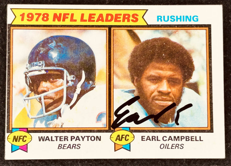 Earl Campbell signed Houston Oilers 1979 Topps 1978 NFL Rushing Leaders card - AutographsForSale.com