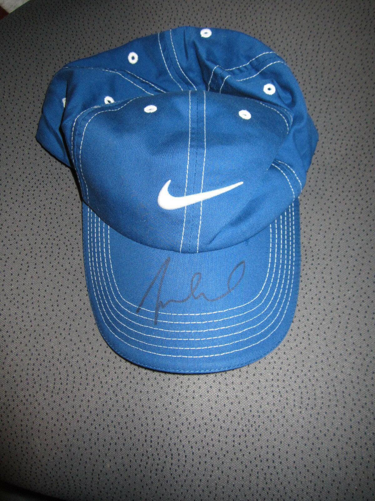 Michelle Wie autographed Nike blue golf cap or hat - AutographsForSale.com