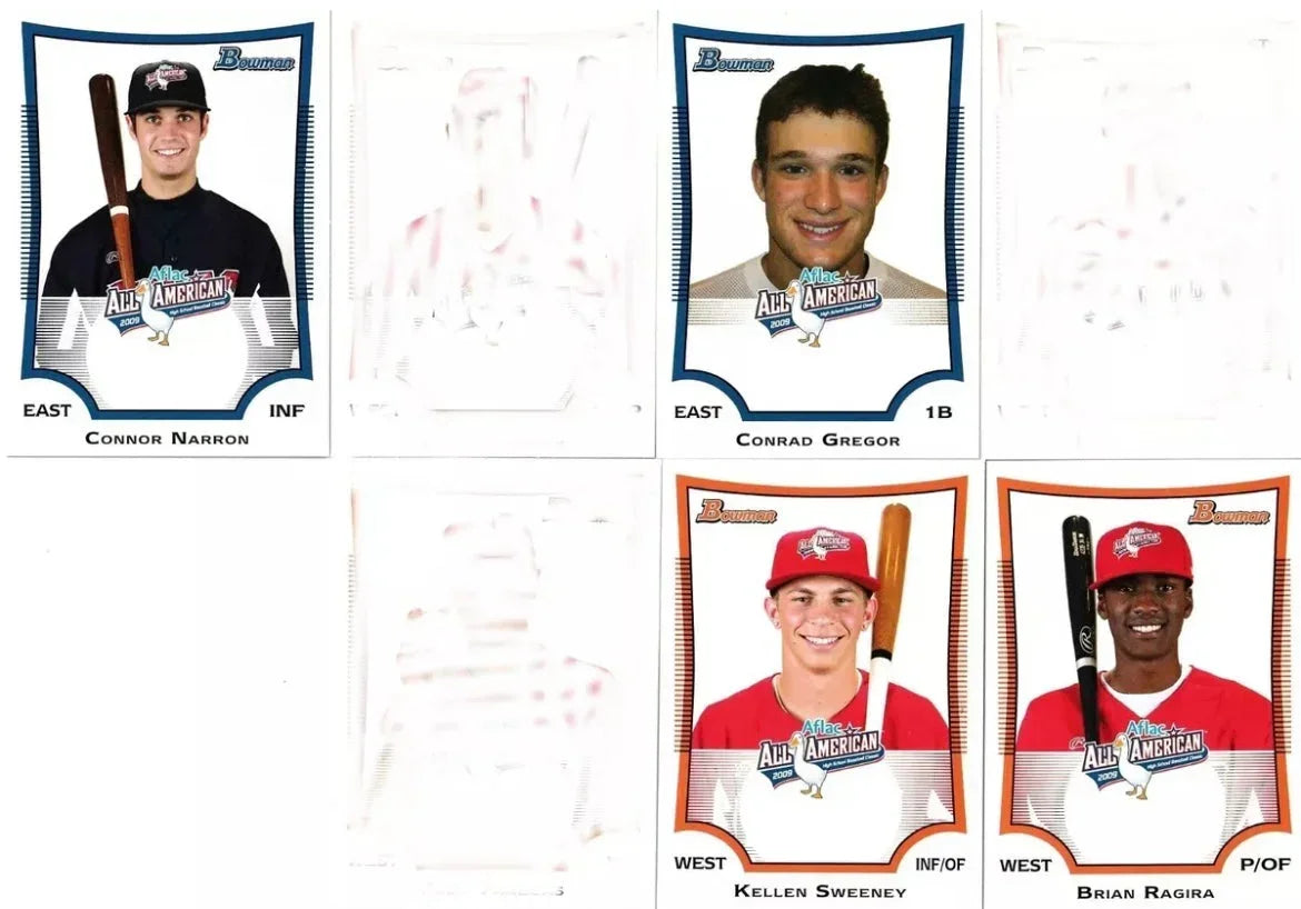 2009 AFLAC Bowman Topps RCs 4 different Conrad Gregor - AutographsForSale.com