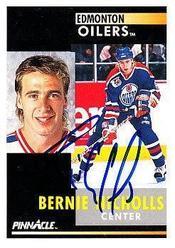 Bernie Nicholls autographed Edmonton Oilers 1991-92 Pinnacle card - AutographsForSale.com