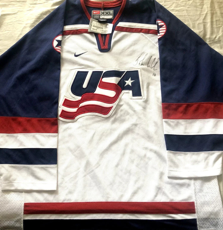 John LeClair signed 2002 US Olympic hockey team Nike jersey JSA - AutographsForSale.com