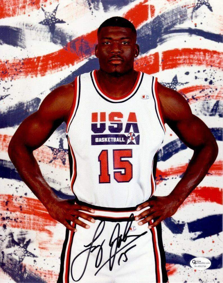 Larry Johnson signed USA Basketball Dream Team 2 8x10 photo Real Deal - AutographsForSale.com