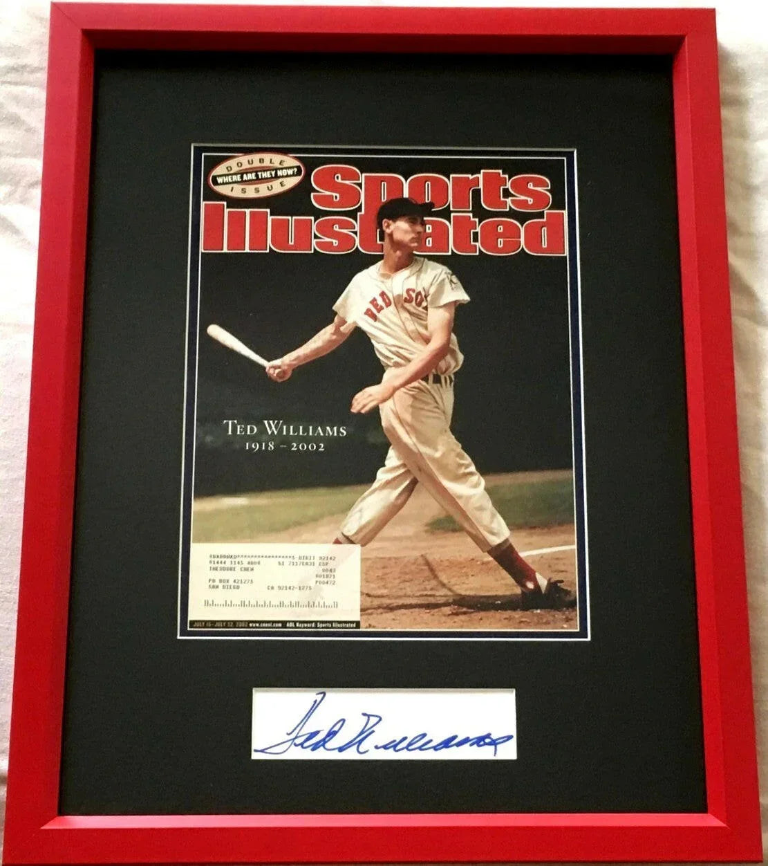 Ted Williams autograph framed Red Sox Sports Illustrated cover JSA - AutographsForSale.com