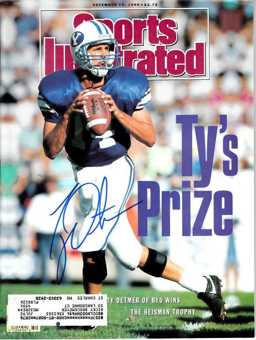 Ty Detmer signed BYU 1990 Sports Illustrated magazine - AutographsForSale.com