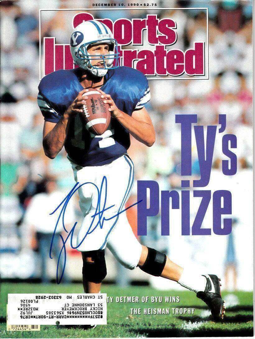 Ty Detmer signed BYU 1990 Sports Illustrated magazine