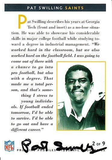 Pat Swilling certified signed Georgia Tech 1992 Pro Line Profiles card - AutographsForSale.com