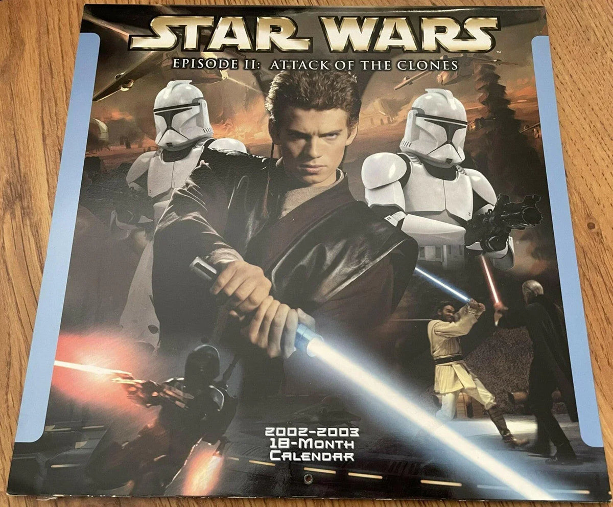 Star Wars Attack of Clones Movie 2002 2003 calendar Hayden Christensen Anakin Skywalker cover - AutographsForSale.com