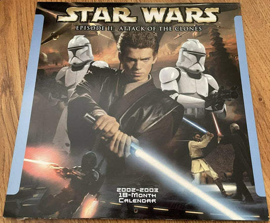 Star Wars Attack of Clones Movie 2002 2003 calendar Hayden Christensen Anakin Skywalker cover - AutographsForSale.com