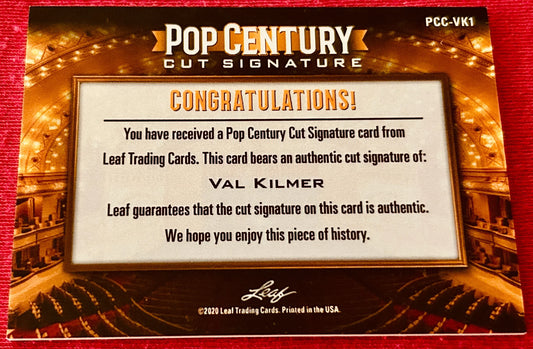Val Kilmer 2020 Leaf Pop Century Cut Signature certified signed card Batman Top Gun - AutographsForSale.com