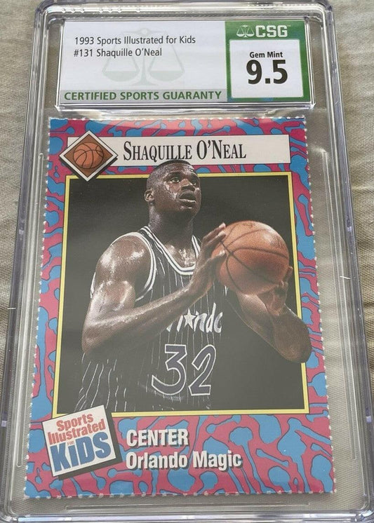 Shaquille O'Neal Orlando Magic 1993 Sports Illustrated for Kids card CSG graded 9.5 MINT+ - AutographsForSale.com