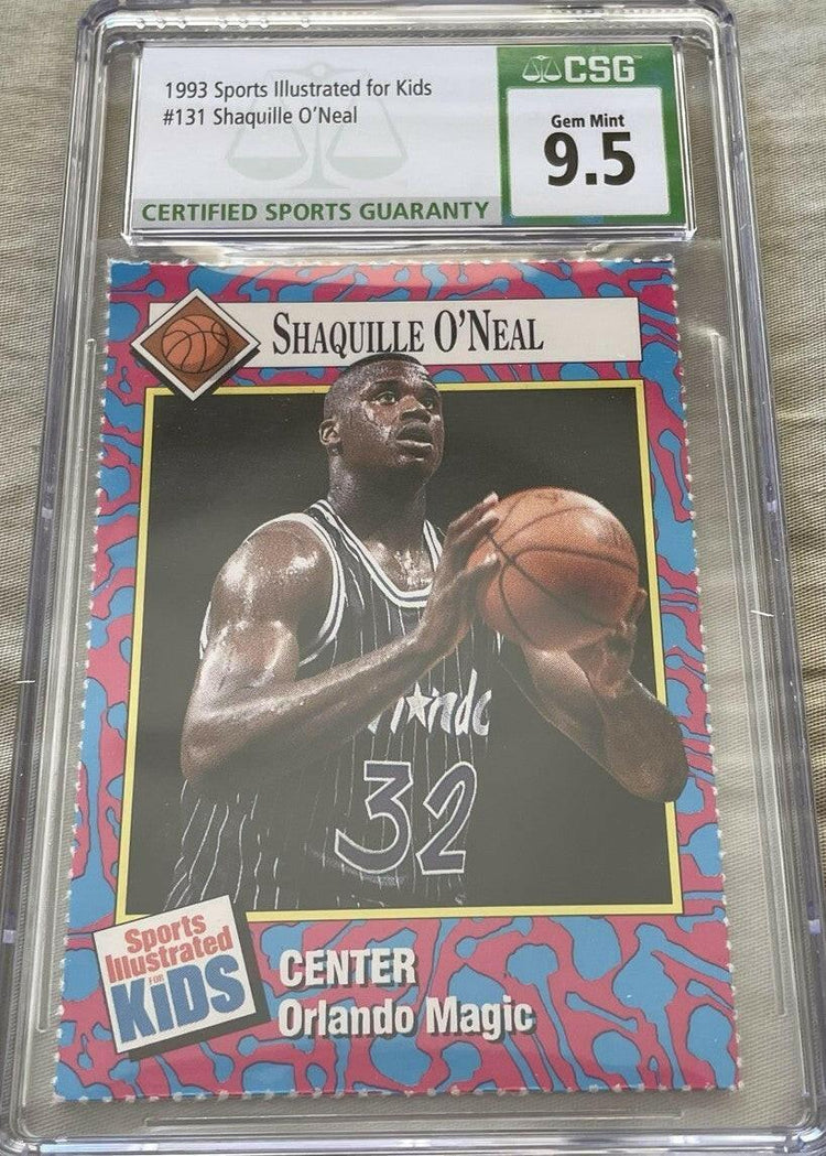 Shaquille O'Neal Orlando Magic 1993 Sports Illustrated for Kids card CSG graded 9.5 MINT+ - AutographsForSale.com