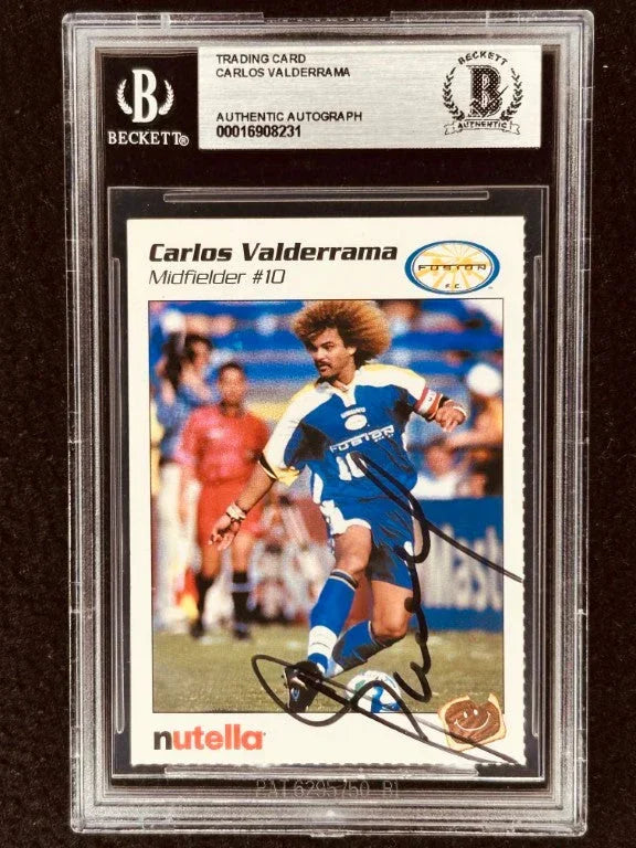 Carlos Valderrama signed 1998 MLS Miami Fusion card BAS certified - AutographsForSale.com