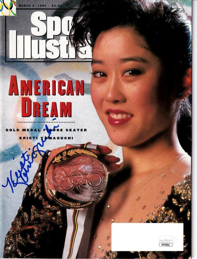 Kristi Yamaguchi signed 1992 Olympic ice skating gold medal Sports Illustrated magazine JSA - AutographsForSale.com