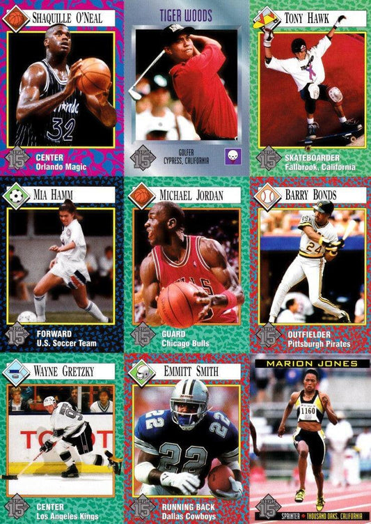 Wayne Gretzky Mia Hamm Tony Hawk Michael Jordan Tiger Woods 2004 Sports Illustrated for Kids 9 card sheet - AutographsForSale.com