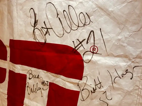 1993 Eagles team signed ESPN stadium banner Eric Allen Randall Cunningham James Lofton JSA - AutographsForSale.com