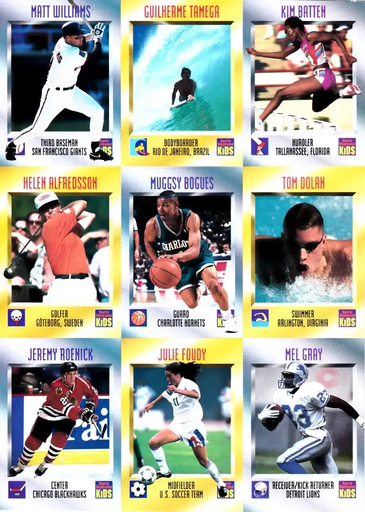 Sports Illustrated Kids trading cards featuring athletes from MLB, NBA, NFL, NHL, soccer and more.
