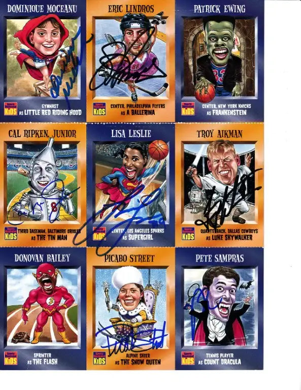 Signed 1997 SI for Kids card sheet Aikman Lindros Ripken Sampras JSA - AutographsForSale.com