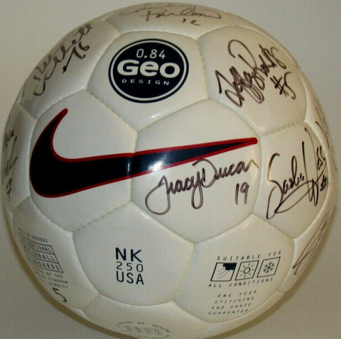 1999 USA Womens World Cup team black Sharpie signed Nike Soccer Ball Mia Hamm USWNT - AutographsForSale.com