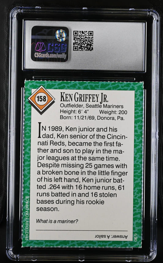 Ken Griffey Jr Mariners 1990 SI for Kids card CSG 8 - AutographsForSale.com