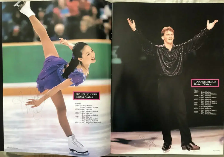 Oksana Baiul Michelle Kwan Todd Eldredge signed 1997 Tour of World ice skating Champions program - AutographsForSale.com