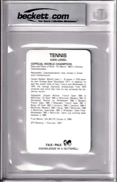 Ivan Lendl signed 1986 Fax Pax tennis card BAS certified grade 10 - AutographsForSale.com