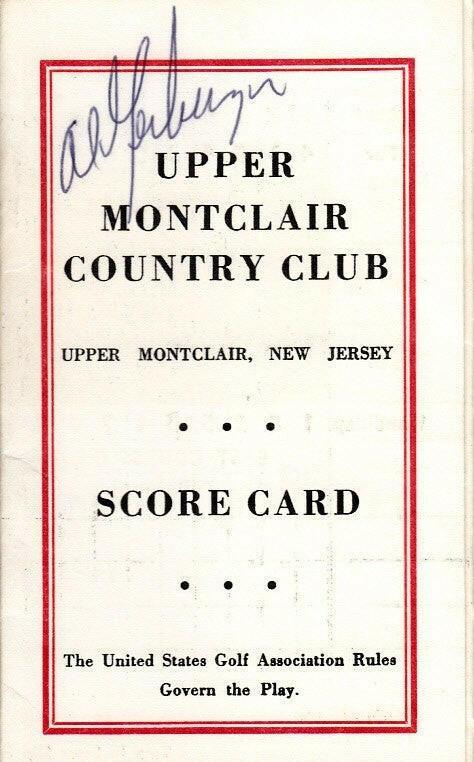 Al Geiberger signed Upper Montclair Country Club 60s golf scorecard - AutographsForSale.com