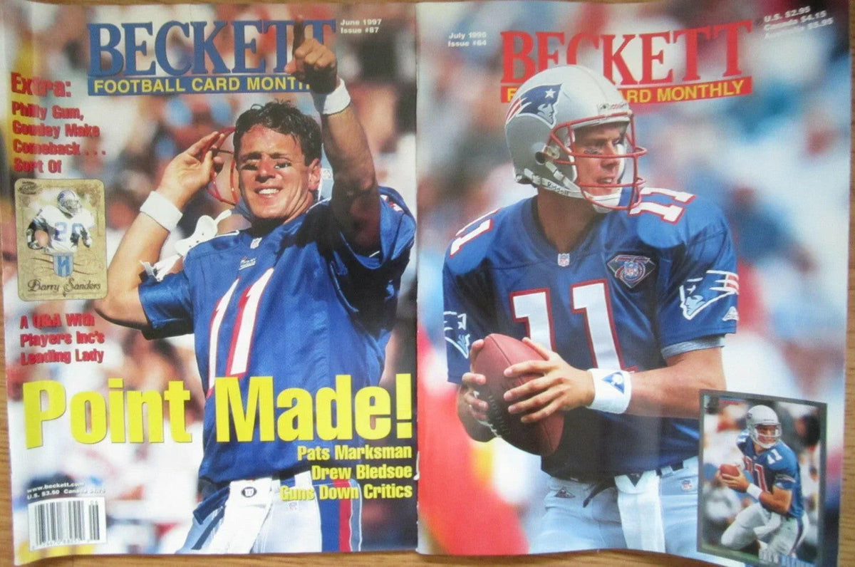 2 Drew Bledsoe New England Patriots Beckett Football magazines - AutographsForSale.com
