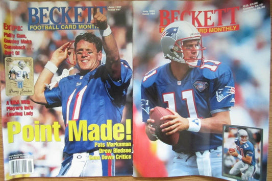 2 Drew Bledsoe New England Patriots Beckett Football magazines - AutographsForSale.com