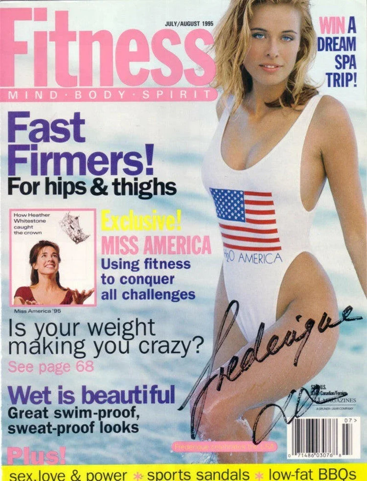 Frederique van der Wal signed 1995 Fitness cover Victoria’s Secret - AutographsForSale.com