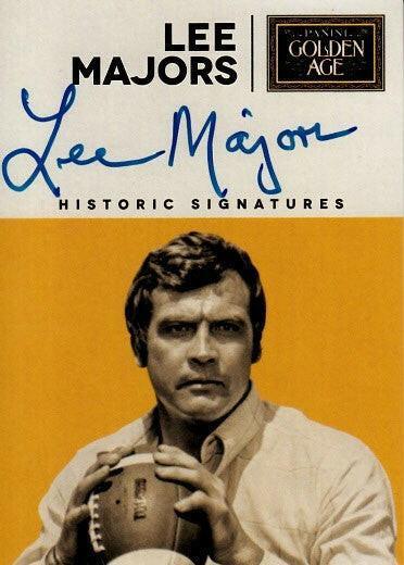 Lee Majors certified signed 2014 Panini Golden Age card (Six Million Dollar Man) - AutographsForSale.com