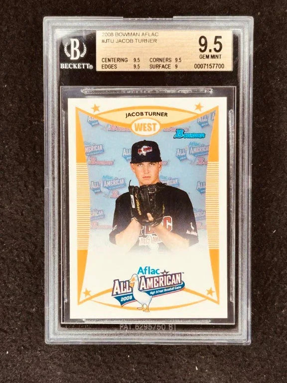 Jacob Turner 2008 AFLAC Bowman RC BGS 9.5 Gem Mint - AutographsForSale.com