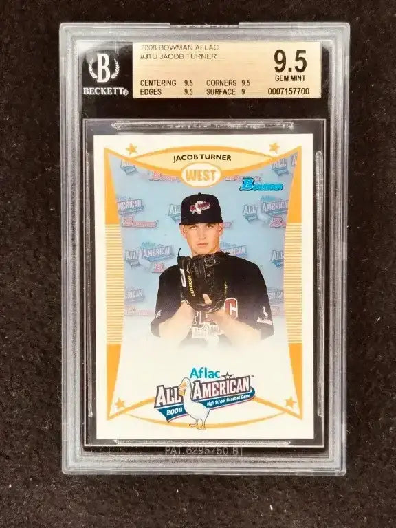 Jacob Turner 2008 AFLAC Bowman RC BGS 9.5 Gem Mint - AutographsForSale.com