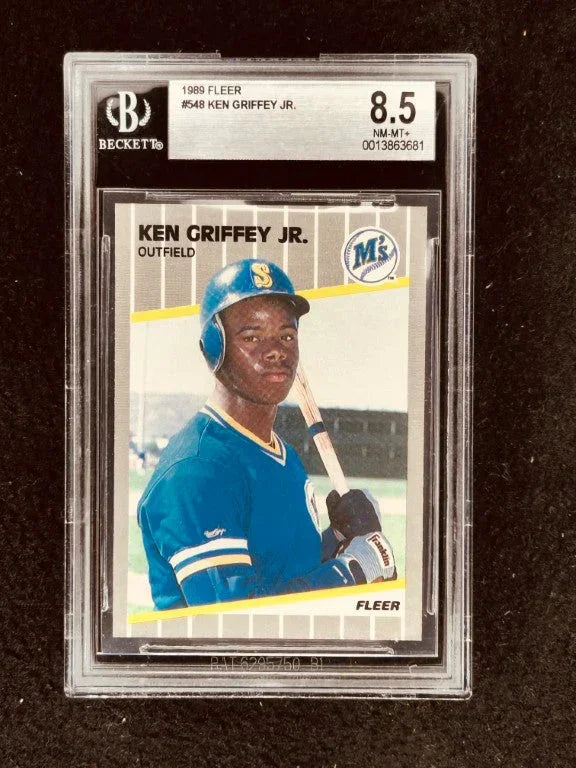 Ken Griffey Jr. Seattle Mariners 1989 Fleer Rookie Card #548 BGS Graded 8.5 - AutographsForSale.com
