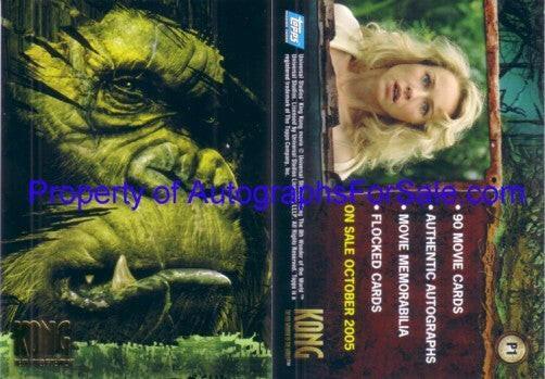 King Kong Movie 2005 Topps promo card P1 Naomi Watts - AutographsForSale.com