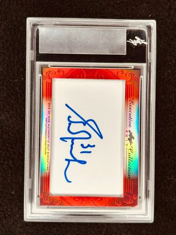 Paul Coffey & Grant Fuhr 2017 Leaf Masterpiece Cut Signature certified signed card 1/1 JSA Edmonton Oilers - AutographsForSale.com