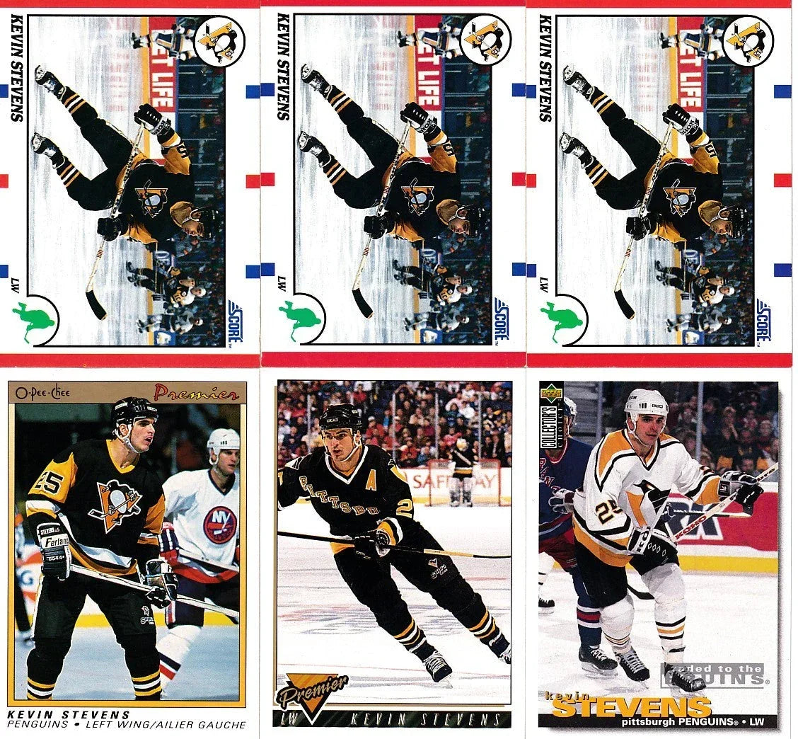 Kevin Stevens Penguins 1990-91 OPC Premier & Score RC lot - AutographsForSale.com