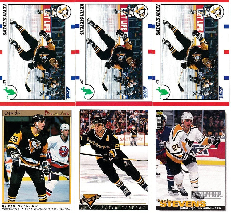 Kevin Stevens Penguins 1990-91 OPC Premier & Score RC lot - AutographsForSale.com