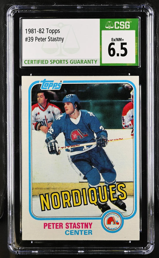 Peter Stastny 1981-82 Topps hockey RC 39 CSG 6.5 - AutographsForSale.com