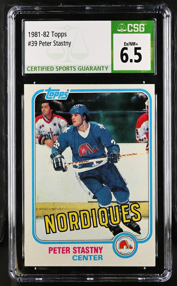 Peter Stastny 1981-82 Topps Rookie Card CSG 6.5 - AutographsForSale.com