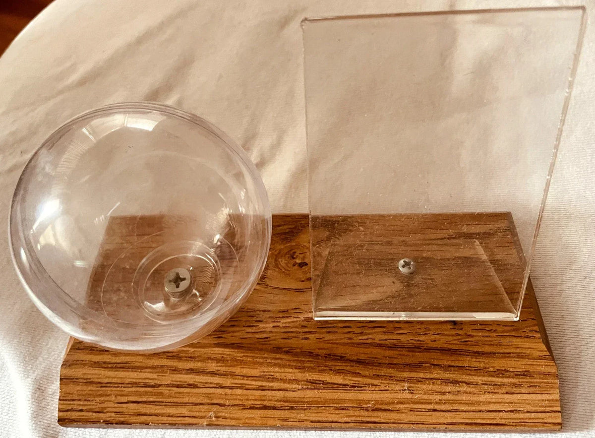 Baseball and baseball card display case with wood base - AutographsForSale.com